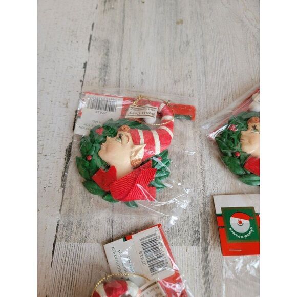 Kurt Adler vintage elf boy girl wreath variety ornament Santa Claus Xmas - Picture 6 of 15